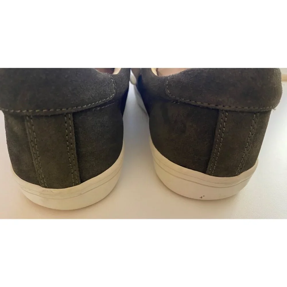 Frye Kerry Suede Sneakers Women 8.5 Fatigue Green Low Top Comfort Trainers Shoes